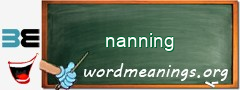 WordMeaning blackboard for nanning